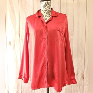 🛍️BUNDLE ONLY ITEM🛍️Vintage VS Satin PJ top L *FLAWS*